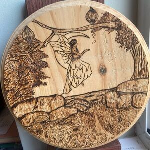 Wooden Fairy Engraved Wall Art